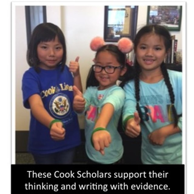These Cook Scholars support their thinking and writing with evidence.