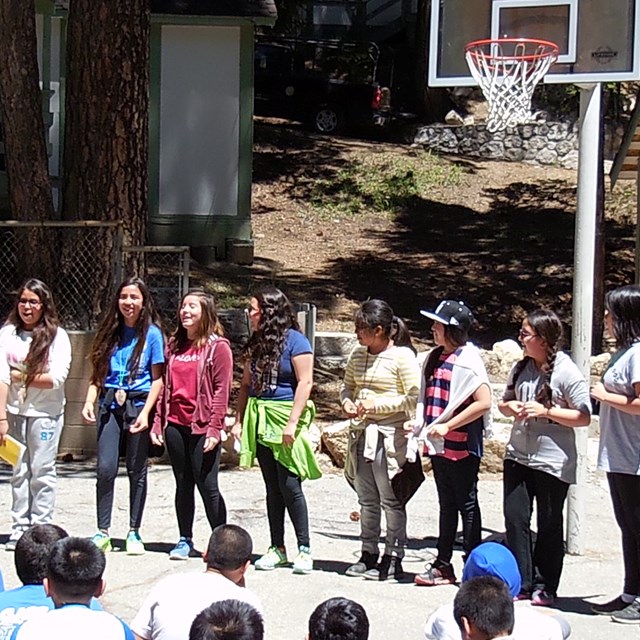 Teamwork at Outdoor Science School enhances students' communication skills.