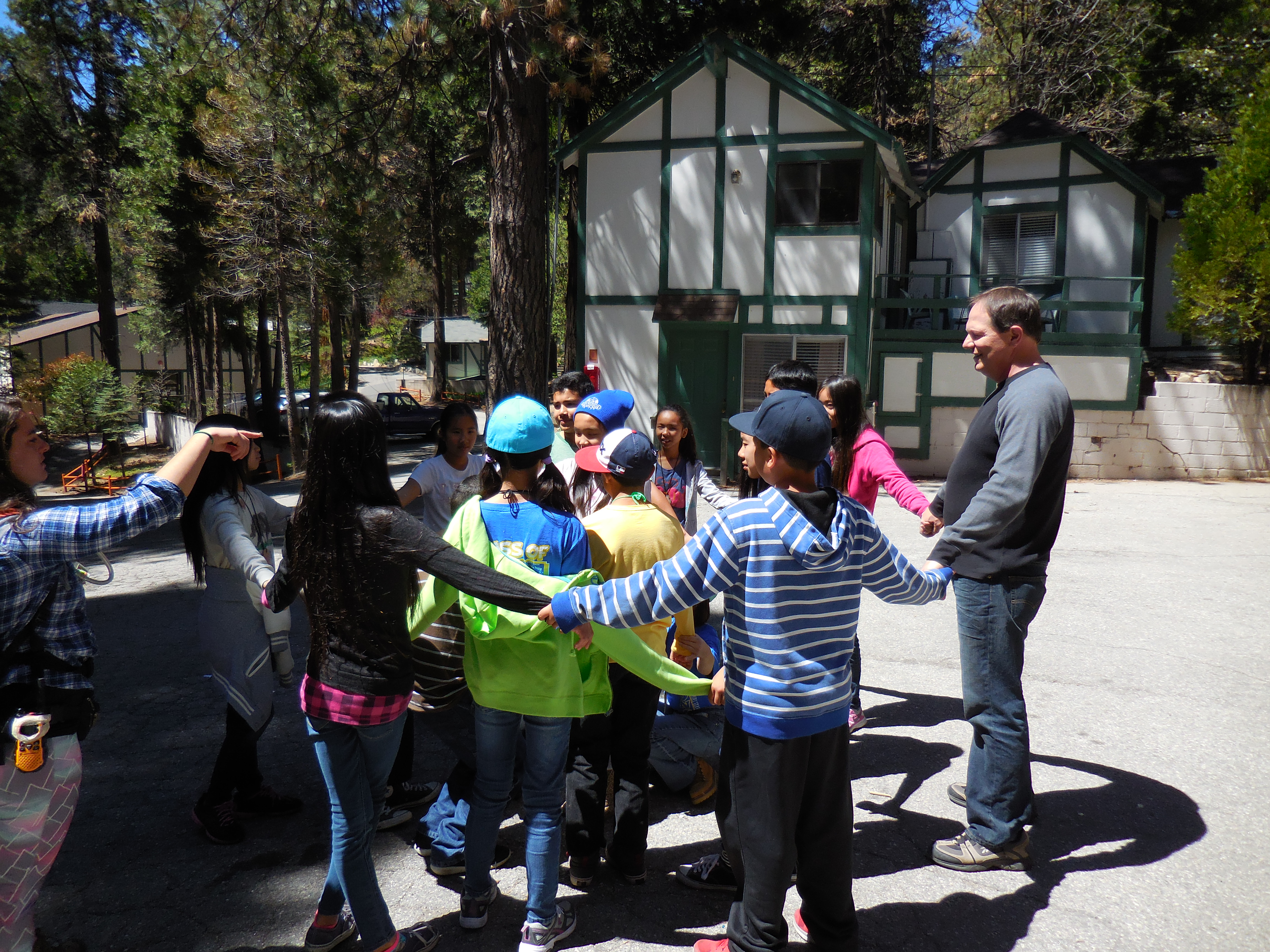 Quick snapshot of a group activity outdoors.