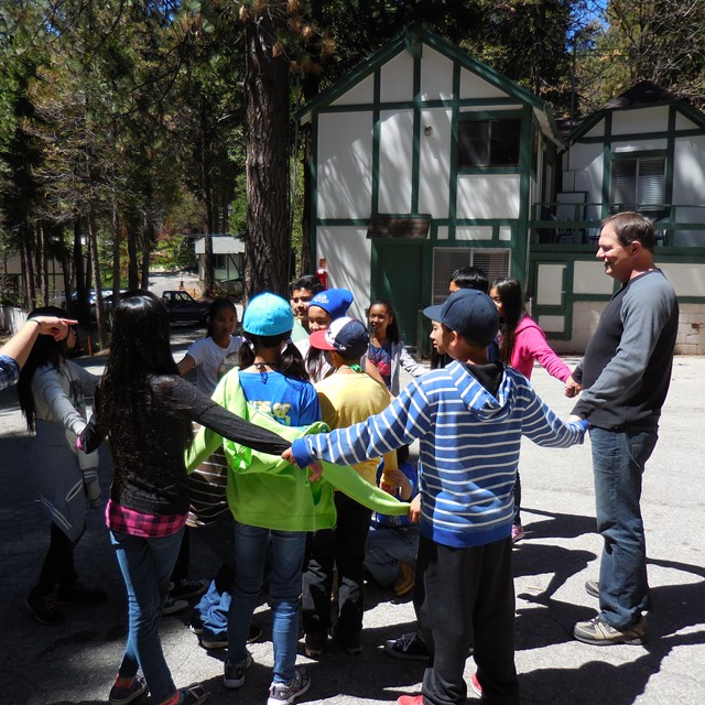 Quick snapshot of a group activity outdoors.
