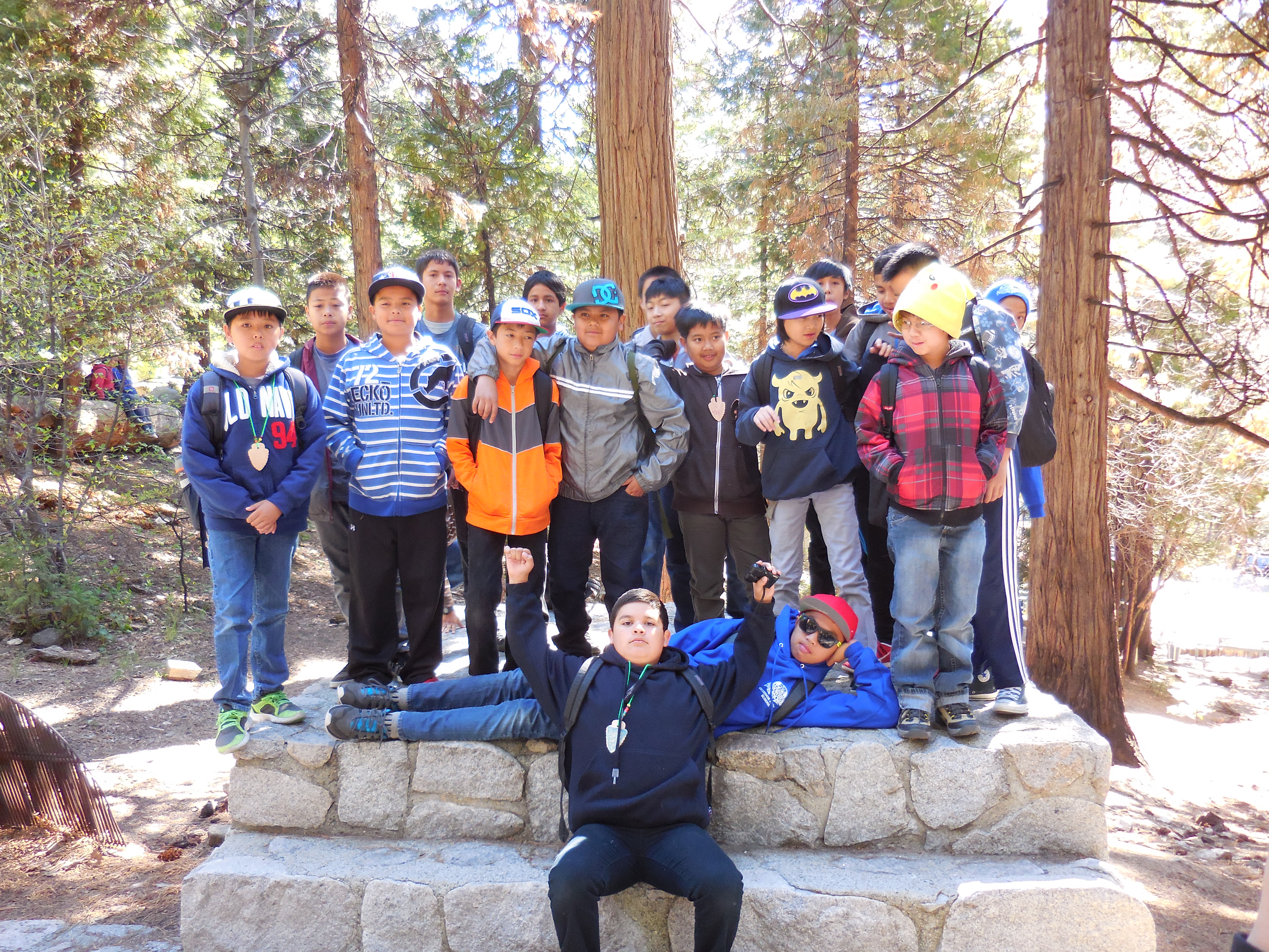 This group's chaperone's excitement is contagious. 