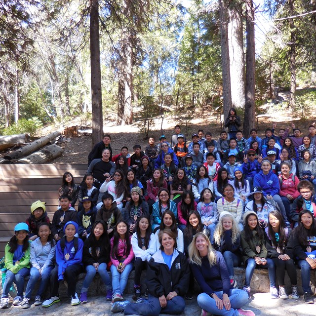 Captured moment of all students during the trip.
