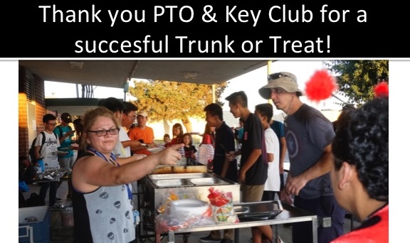 The new school year opens up with a 'Trunk or Treat' event managed by P.T.O. parents and Key Club.