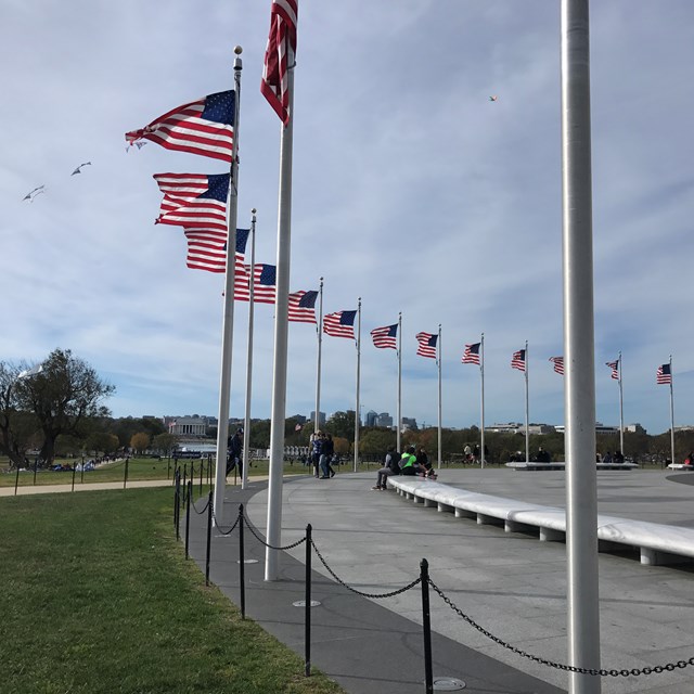 The American flags represent the patriotism that comes with our beloved country.