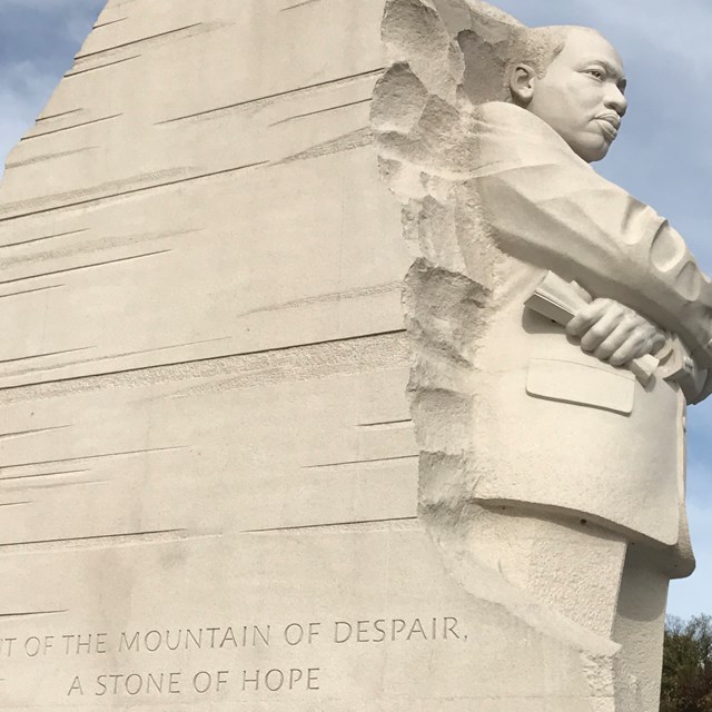 This Martin Luther King statue reminds students of Civil Rights activists' endeavors.