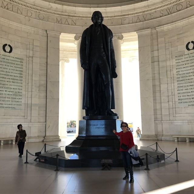 Students are amazed at how large a simple statue is in person!