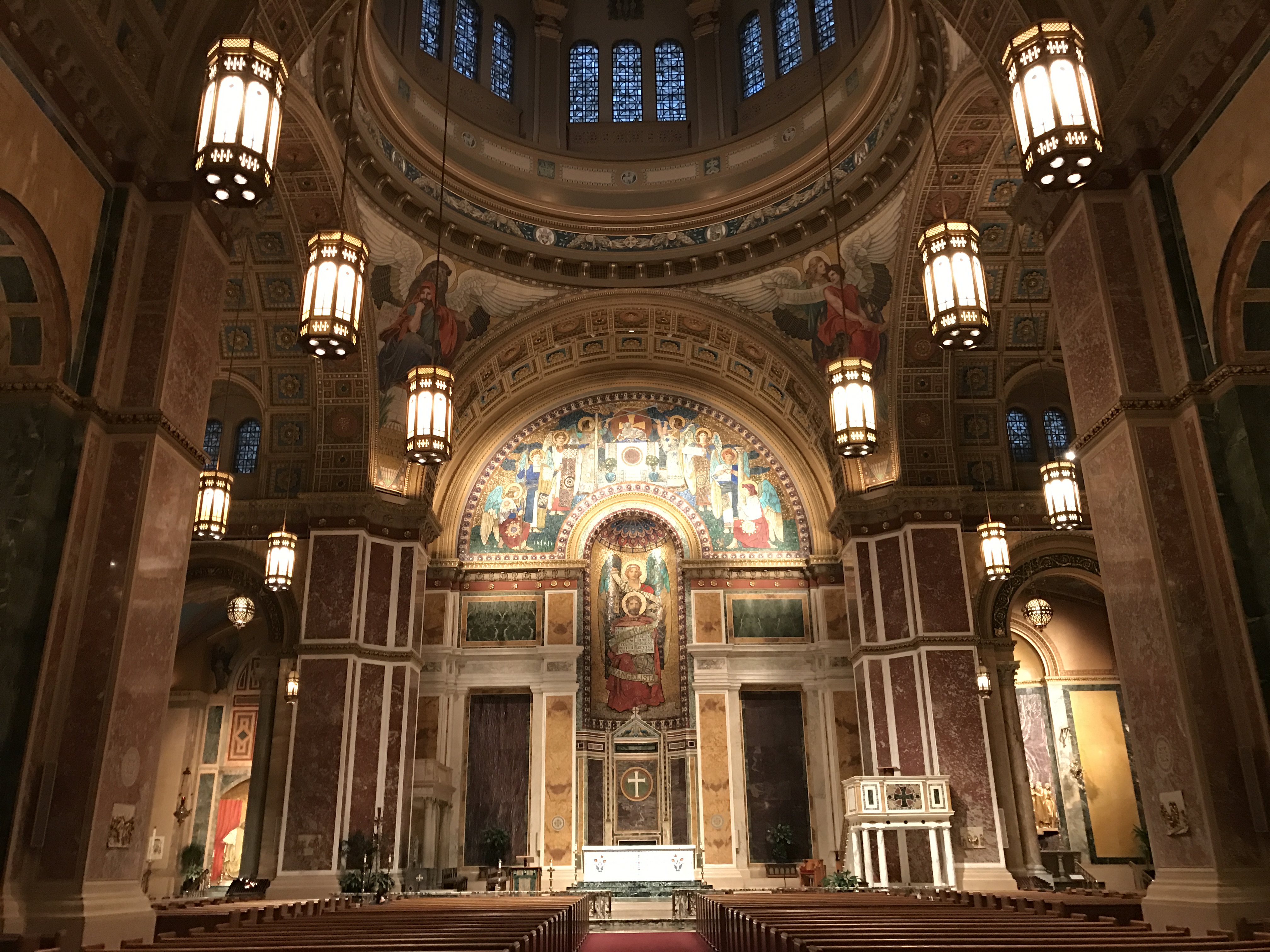 Students visit an elegant church during the trip.
