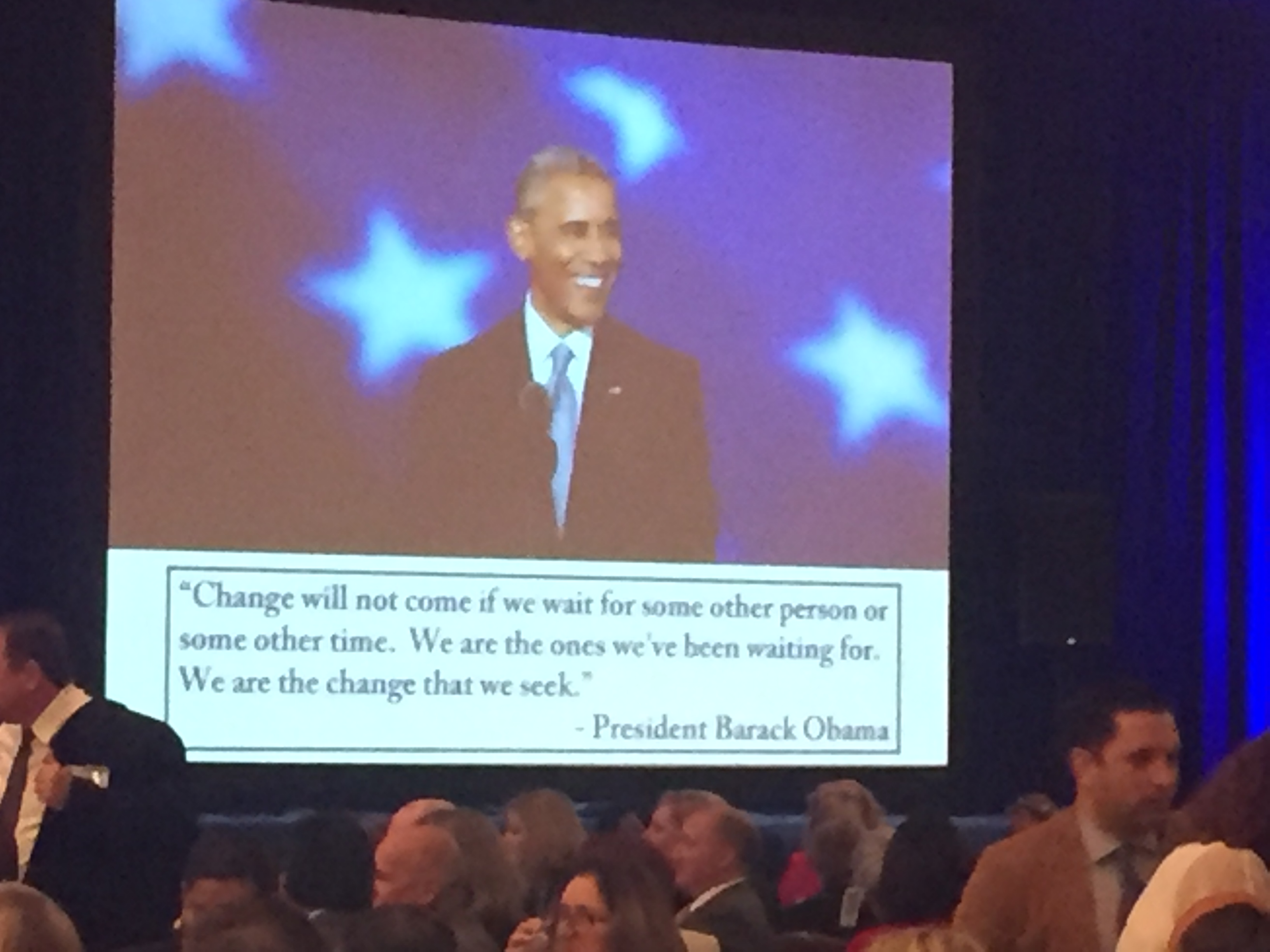 The celebration's presentation is inspirational with a video from our former president, Barrack Obama.